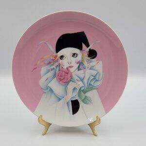 Vintage Chatillon Porcelain Fine Plate – Woman with Rose – Made in Japan